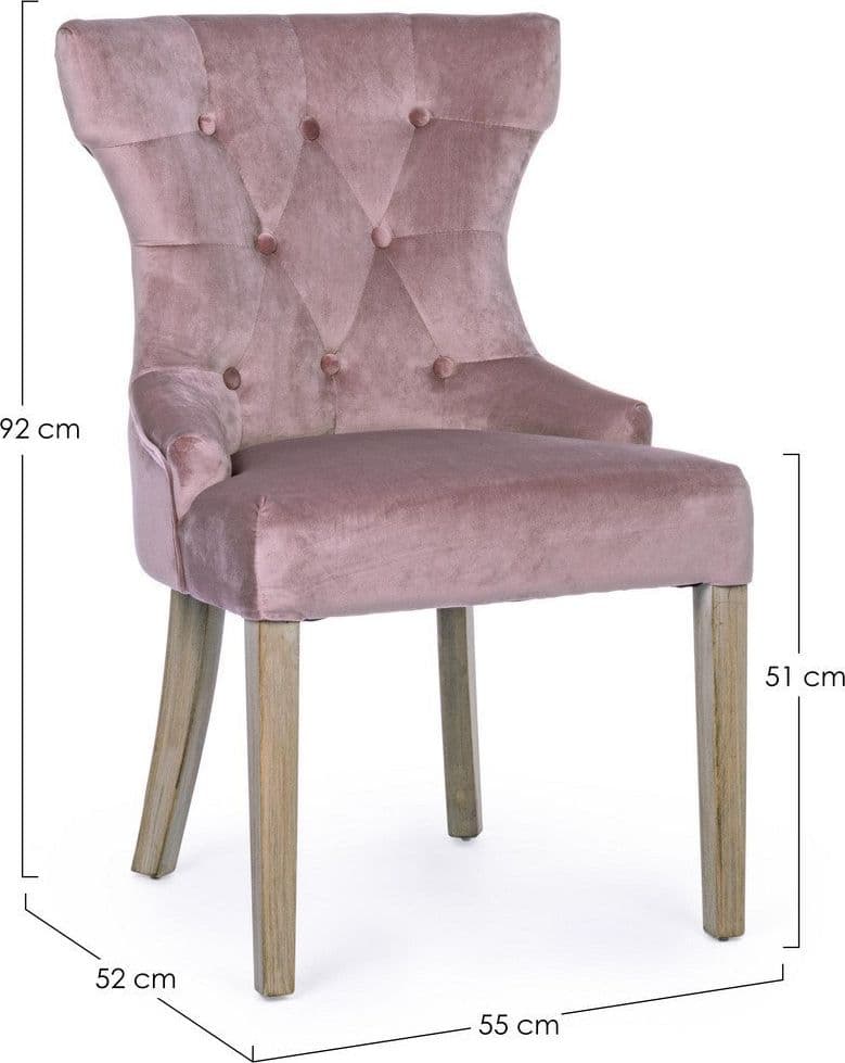 Sedia "Azelia" con struttura in rubber wood, per arredo interno 55 x 52 x h 92 cm Casa e cucina/Arredamento/Sala da pranzo/Sedie Decor Space - Altamura, Commerciovirtuoso.it