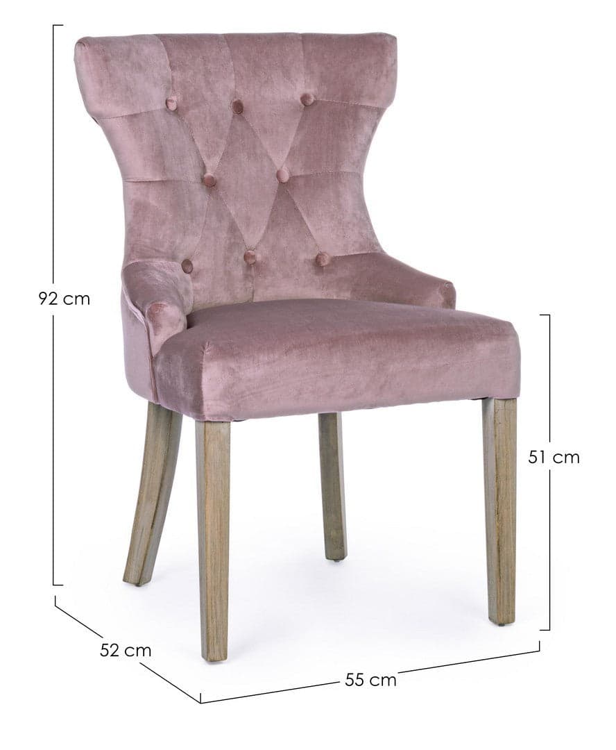 Sedia "Azelia" con struttura in rubber wood, per arredo interno 55 x 52 x h 92 cm Casa e cucina/Arredamento/Sala da pranzo/Sedie Decor Space - Altamura, Commerciovirtuoso.it