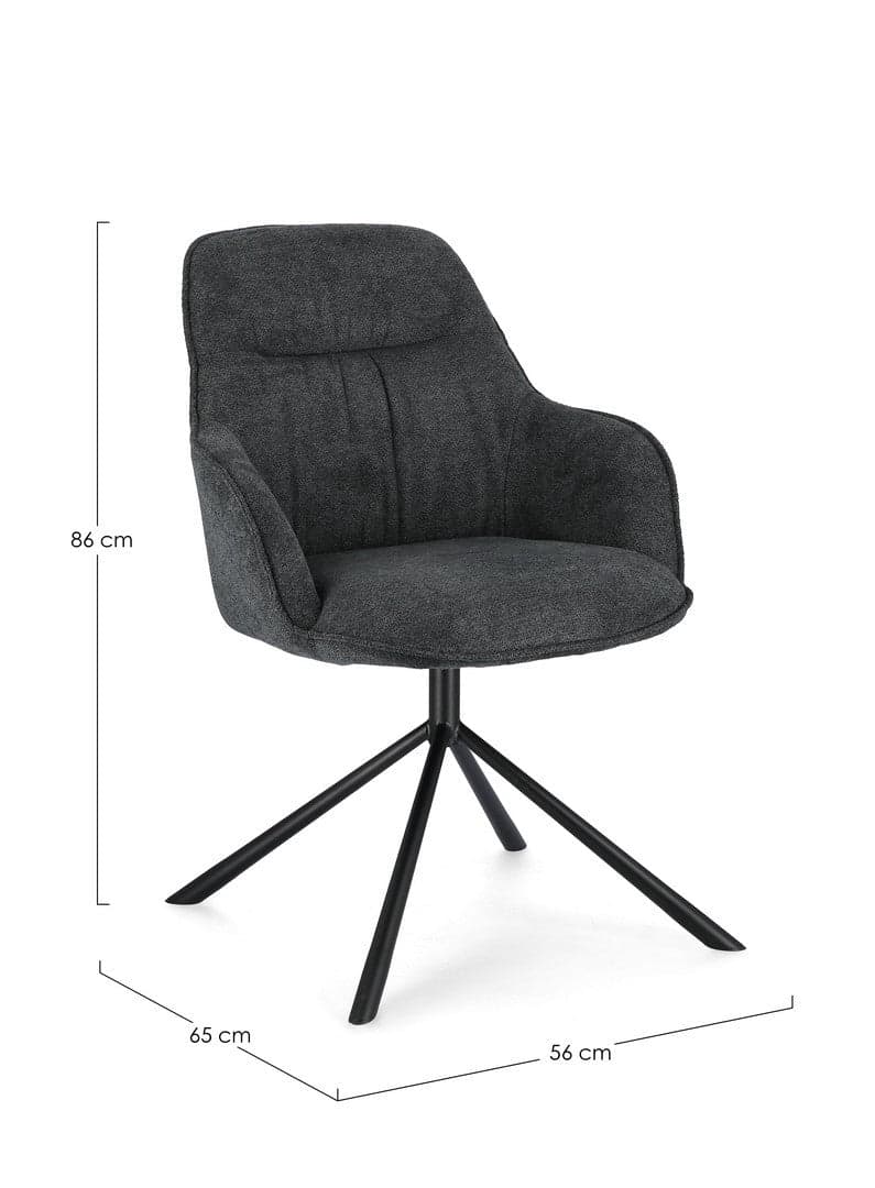 Sedia "Grant" con gambe in acciaio verniciato a polvere epossidica, per arredo interno 59 x 65 x h 86 cm in Sedie Decor Space - Altamura, commercioVirtuoso.it