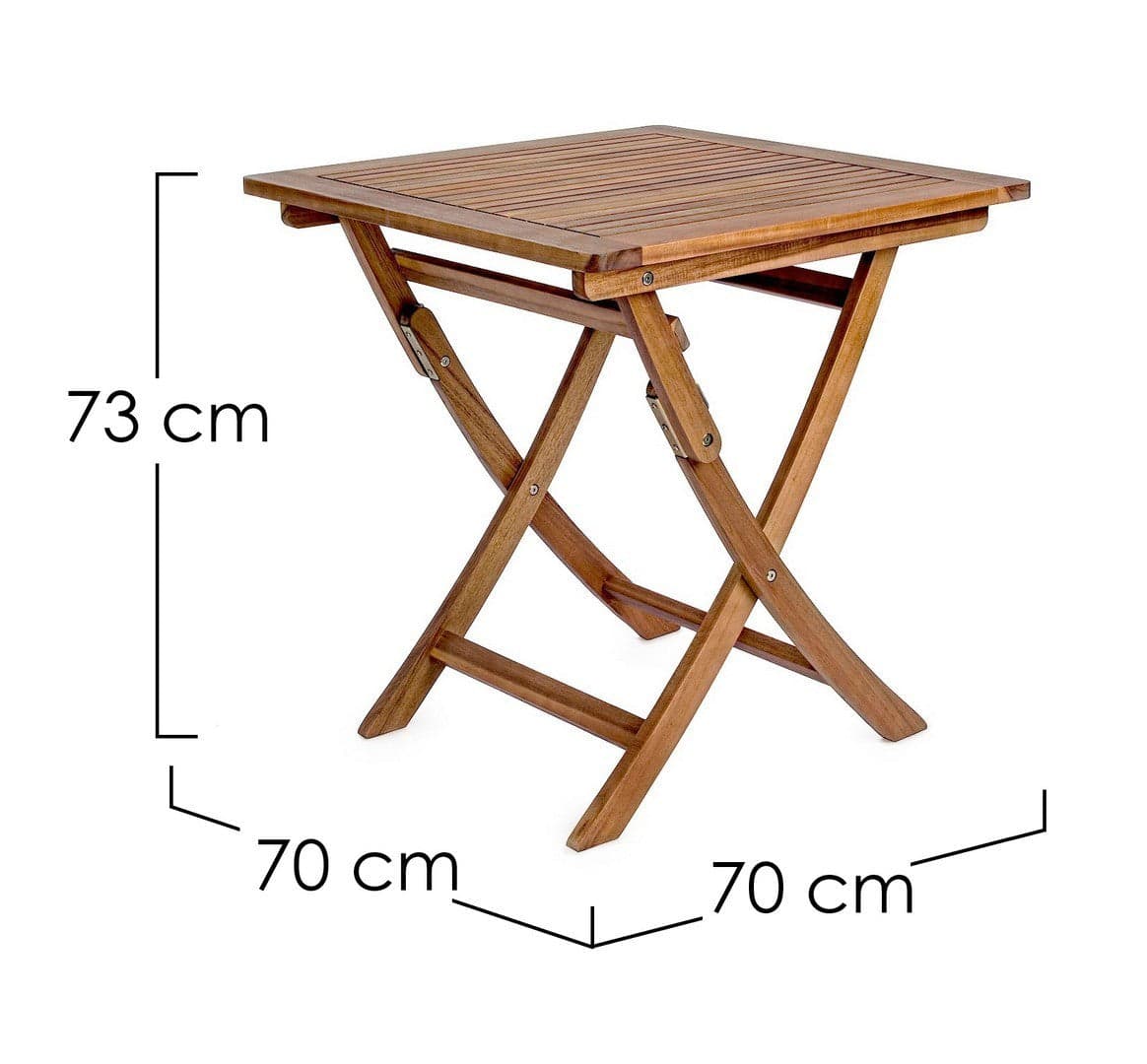 Tavolino da bar pieghevole "Noemi" in legno di acacia, finitura ad olio, per esterno Giardino e giardinaggio/Arredamento da giardino e accessori/Tavoli e tavolini/Tavoli standard Decor Space - Altamura, Commerciovirtuoso.it