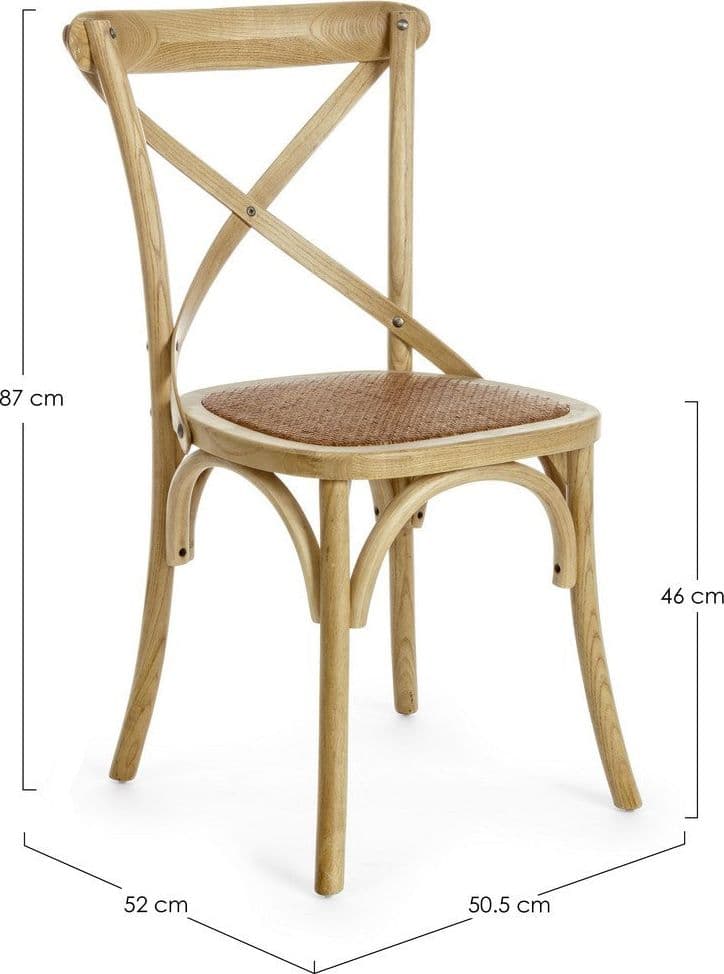 Sedia "Cross" con struttura in legno di olmo, per arredo interno 50,5 x 52 x h 87 cm in Sedie Decor Space - Altamura, commercioVirtuoso.it
