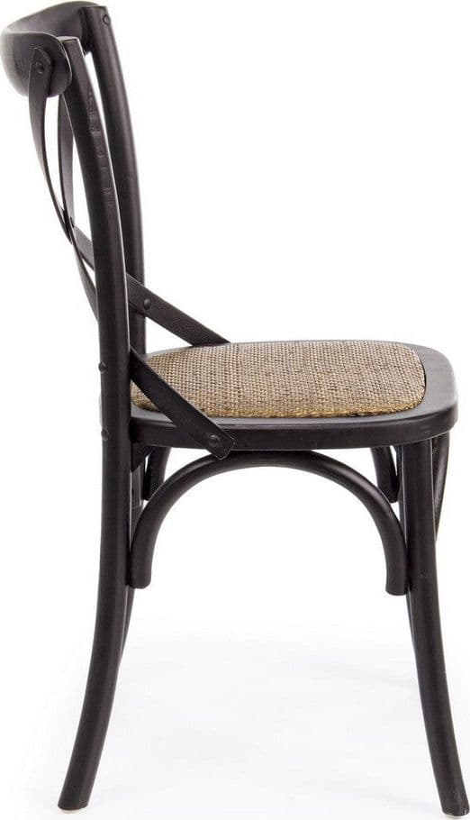 Sedia "Cross" con struttura in legno di olmo, per arredo interno 50,5 x 52 x h 87 cm in Sedie Decor Space - Altamura, commercioVirtuoso.it