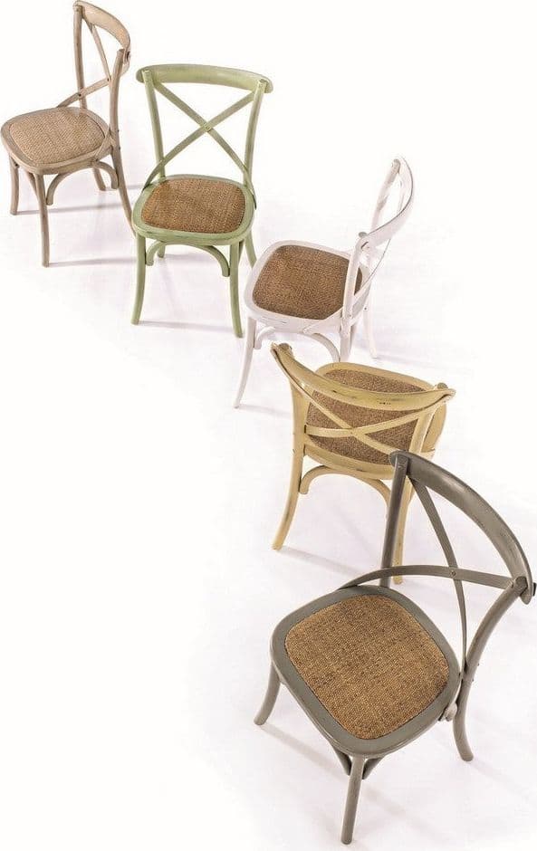 Sedia "Cross" con struttura in legno di olmo, per arredo interno 50,5 x 52 x h 87 cm - 26