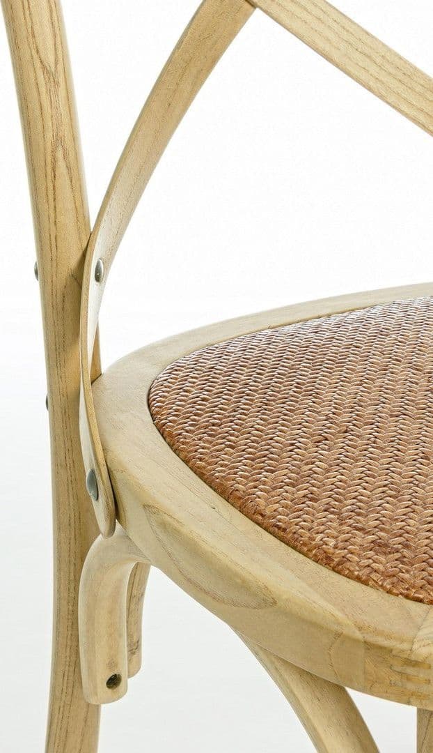 Sedia "Cross" con struttura in legno di olmo, per arredo interno 50,5 x 52 x h 87 cm in Sedie Decor Space - Altamura, commercioVirtuoso.it