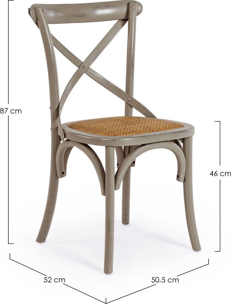Sedia "Cross" con struttura in legno di olmo, per arredo interno 50,5 x 52 x h 87 cm - 32