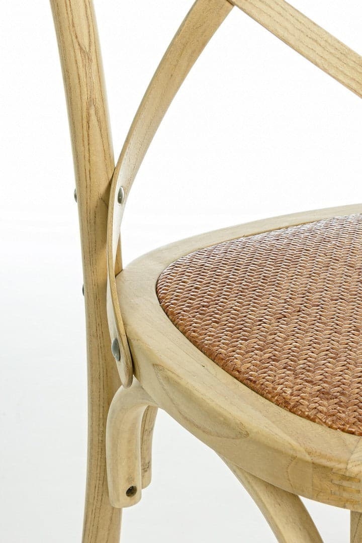 Sedia "Cross" con struttura in legno di olmo, per arredo interno 50,5 x 52 x h 87 cm in Sedie Decor Space - Altamura, commercioVirtuoso.it