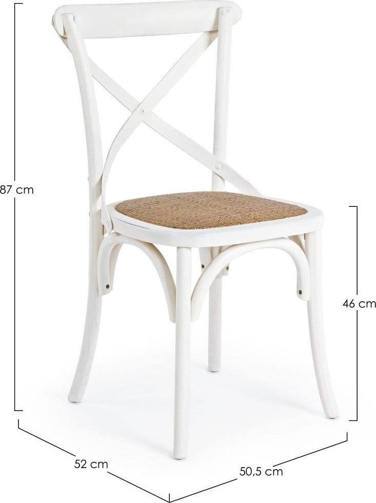 Sedia "Cross" con struttura in legno di olmo, per arredo interno 50,5 x 52 x h 87 cm - 45