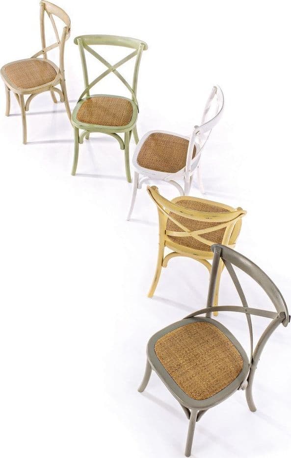 Sedia "Cross" con struttura in legno di olmo, per arredo interno 50,5 x 52 x h 87 cm - 47
