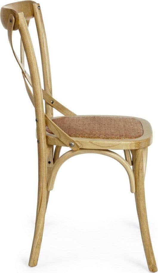 Sedia "Cross" con struttura in legno di olmo, per arredo interno 50,5 x 52 x h 87 cm in Sedie Decor Space - Altamura, commercioVirtuoso.it