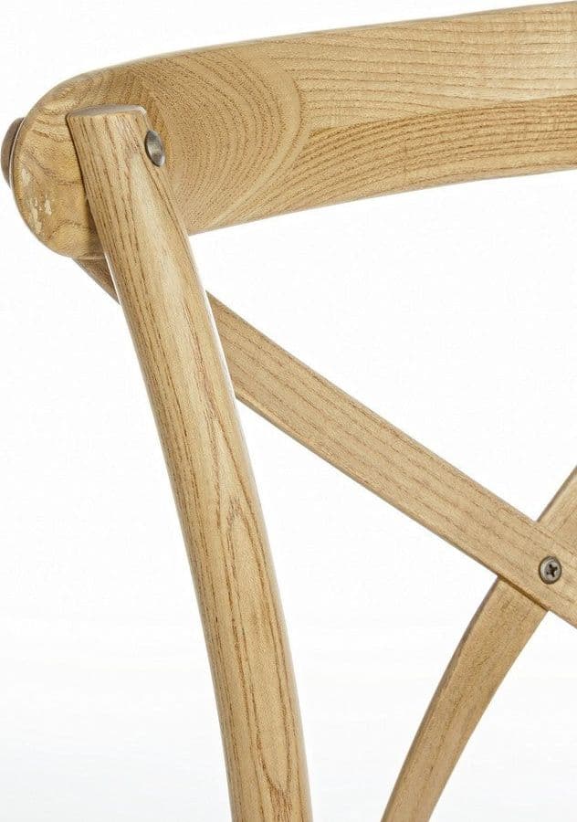 Sedia "Cross" con struttura in legno di olmo, per arredo interno 50,5 x 52 x h 87 cm in Sedie Decor Space - Altamura, commercioVirtuoso.it