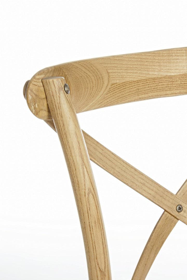 Sedia "Cross" con struttura in legno di olmo, per arredo interno 50,5 x 52 x h 87 cm in Sedie Decor Space - Altamura, commercioVirtuoso.it