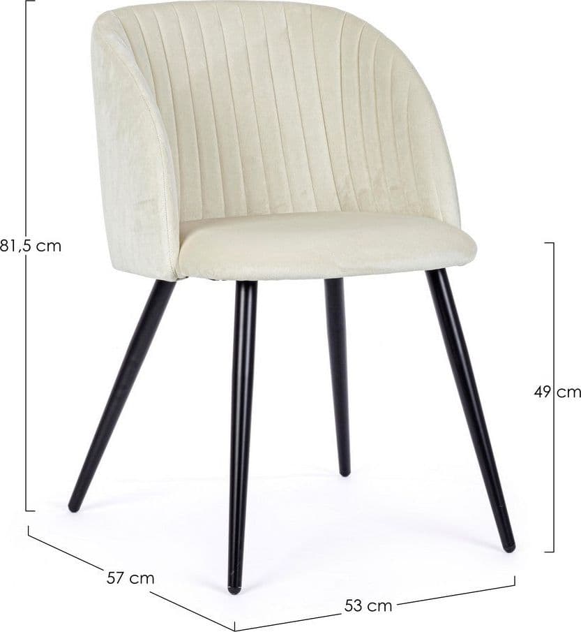 Sedia "Queen" con gambe in acciaio verniciato a polvere, per arredo interno 53 x 57 x h 81,5 cm in Sedie Decor Space - Altamura, commercioVirtuoso.it