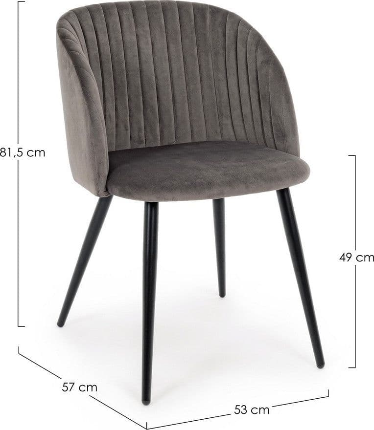 Sedia "Queen" con gambe in acciaio verniciato a polvere, per arredo interno 53 x 57 x h 81,5 cm - 32
