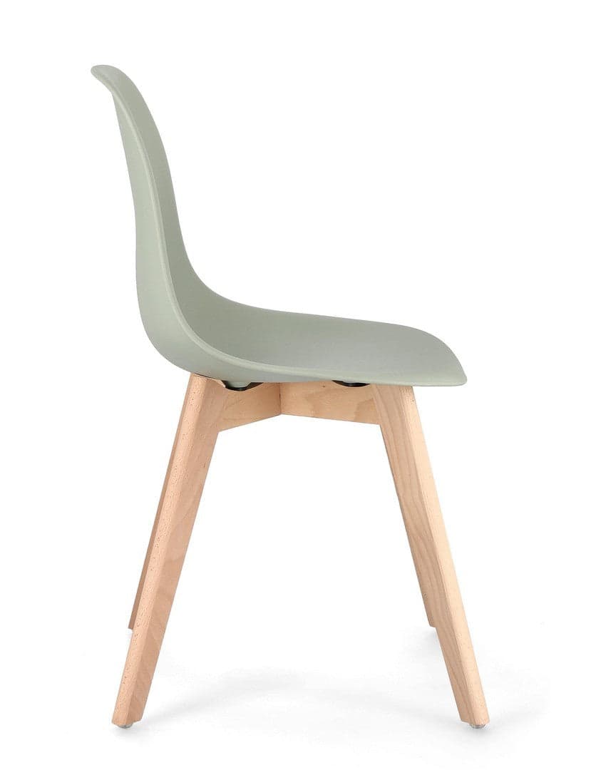 Sedia "System" con gambe in legno di faggio, per arredo interno 51,5 x 46,5 x h 86 cm in Sedie Decor Space - Altamura, commercioVirtuoso.it