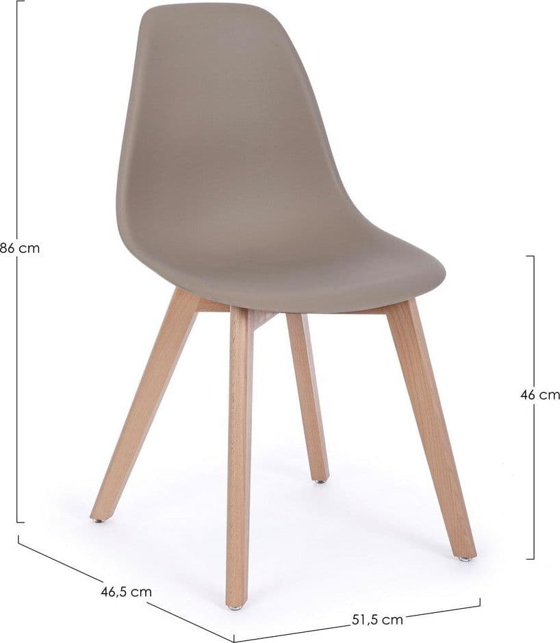 Sedia "System" con gambe in legno di faggio, per arredo interno 51,5 x 46,5 x h 86 cm in Sedie Decor Space - Altamura, commercioVirtuoso.it
