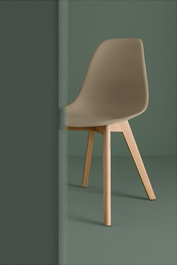 Sedia "System" con gambe in legno di faggio, per arredo interno 51,5 x 46,5 x h 86 cm in Sedie Decor Space - Altamura, commercioVirtuoso.it