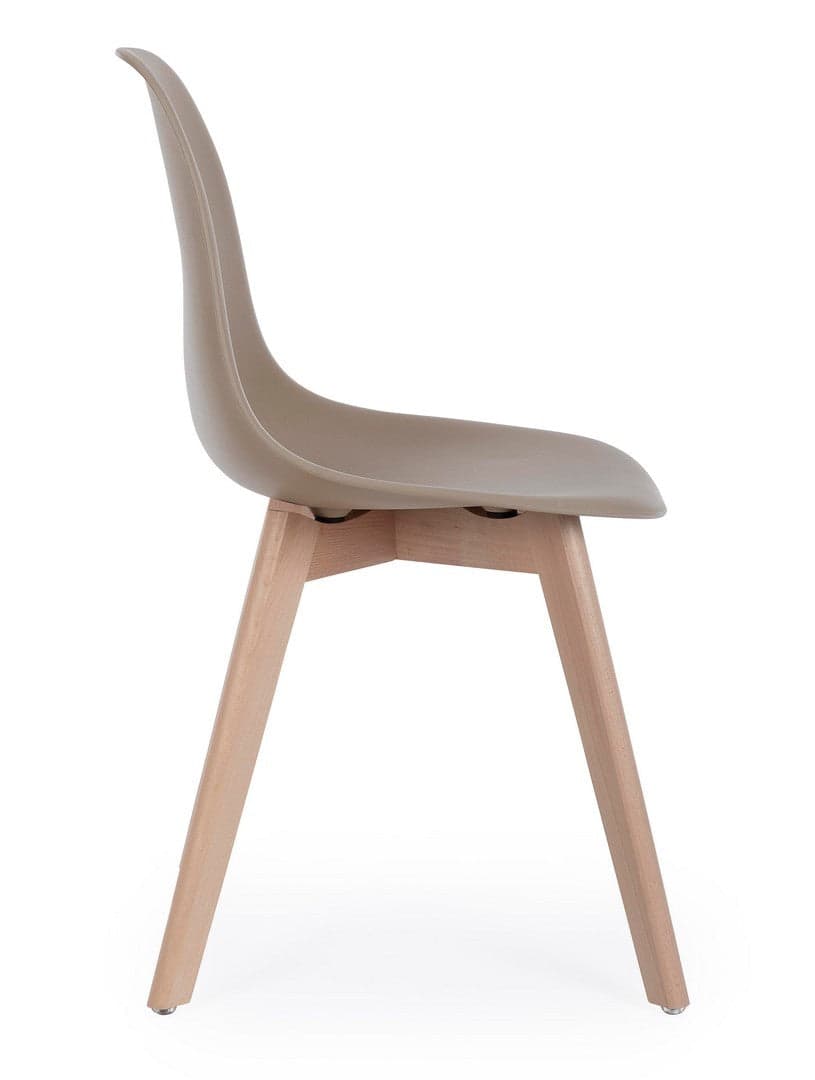 Sedia "System" con gambe in legno di faggio, per arredo interno 51,5 x 46,5 x h 86 cm in Sedie Decor Space - Altamura, commercioVirtuoso.it
