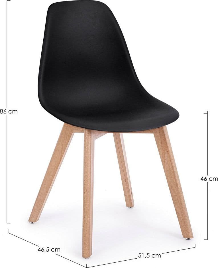 Sedia "System" con gambe in legno di faggio, per arredo interno 51,5 x 46,5 x h 86 cm - 23