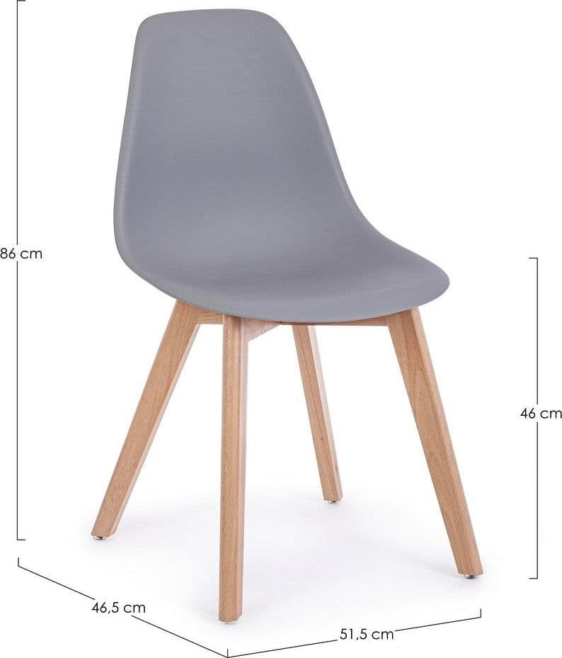 Sedia "System" con gambe in legno di faggio, per arredo interno 51,5 x 46,5 x h 86 cm - 30