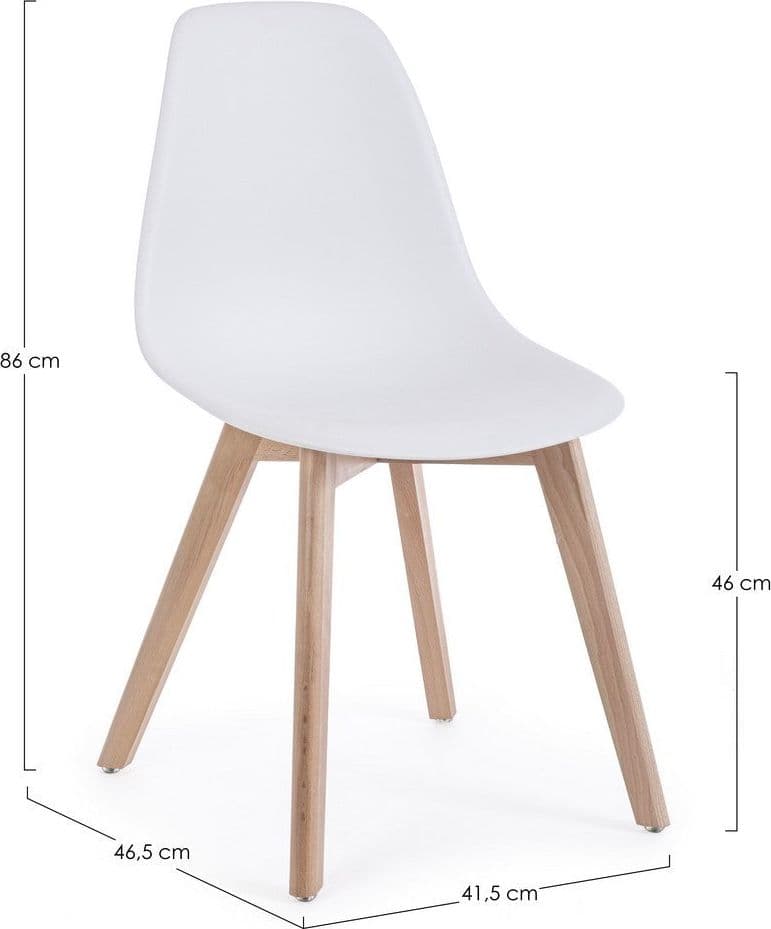 Sedia "System" con gambe in legno di faggio, per arredo interno 51,5 x 46,5 x h 86 cm - 43