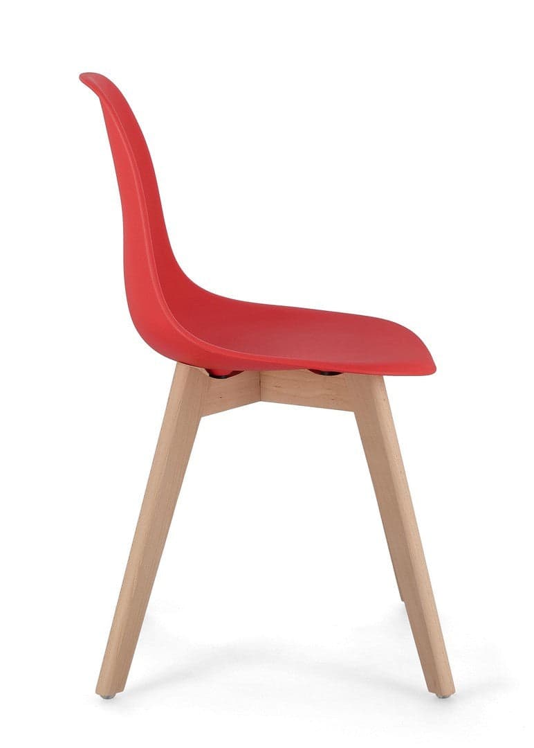 Sedia "System" con gambe in legno di faggio, per arredo interno 51,5 x 46,5 x h 86 cm in Sedie Decor Space - Altamura, commercioVirtuoso.it