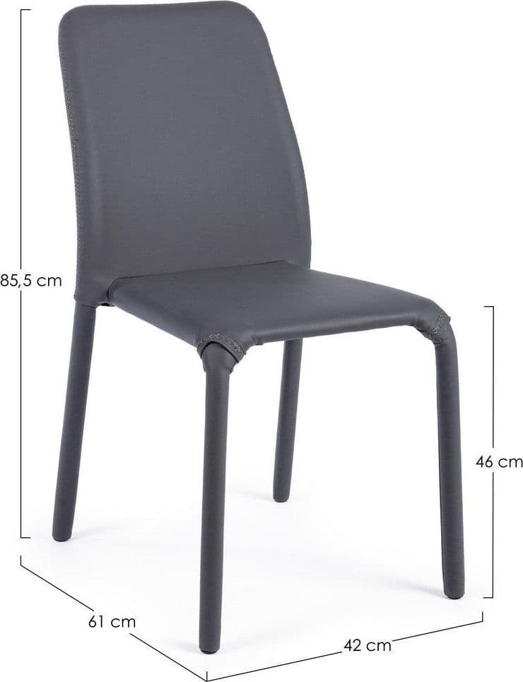 Sedia "Pathos" con struttura e gambe in acciaio, per arredo interno 42 x 61 x h 85,5 cm in Sedie Decor Space - Altamura, commercioVirtuoso.it