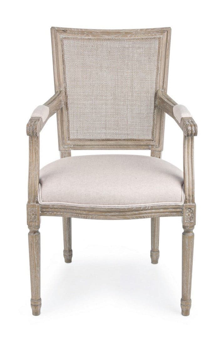 Sedia "Liliane" con struttura in legno di frassino, per arredo interno con braccioli, 58 x 67 x h 96 cm in Sedie Decor Space - Altamura, commercioVirtuoso.it