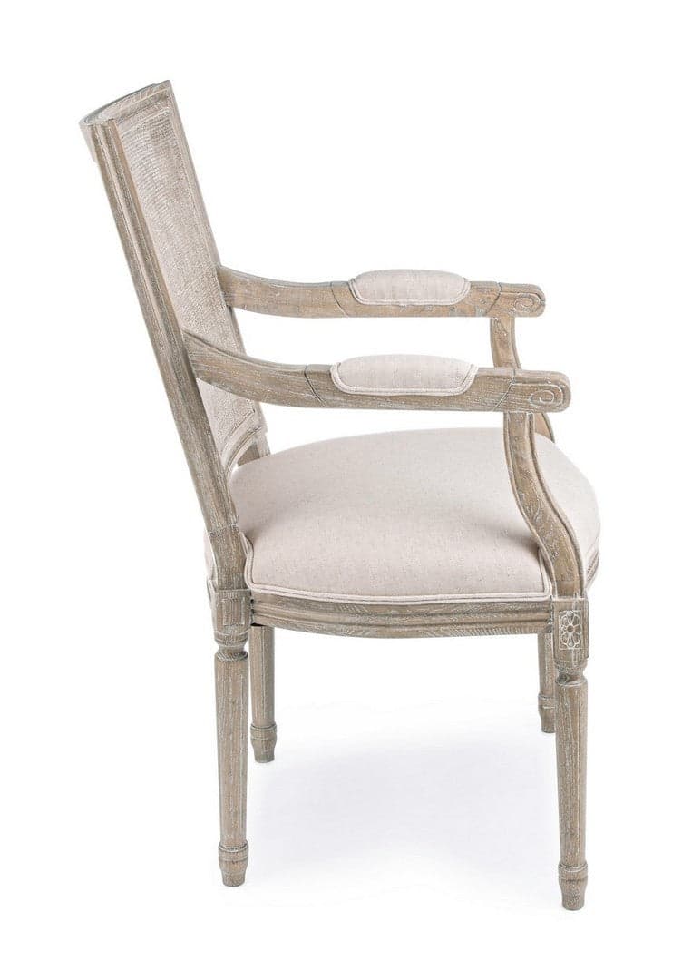 Sedia "Liliane" con struttura in legno di frassino, per arredo interno con braccioli, 58 x 67 x h 96 cm in Sedie Decor Space - Altamura, commercioVirtuoso.it