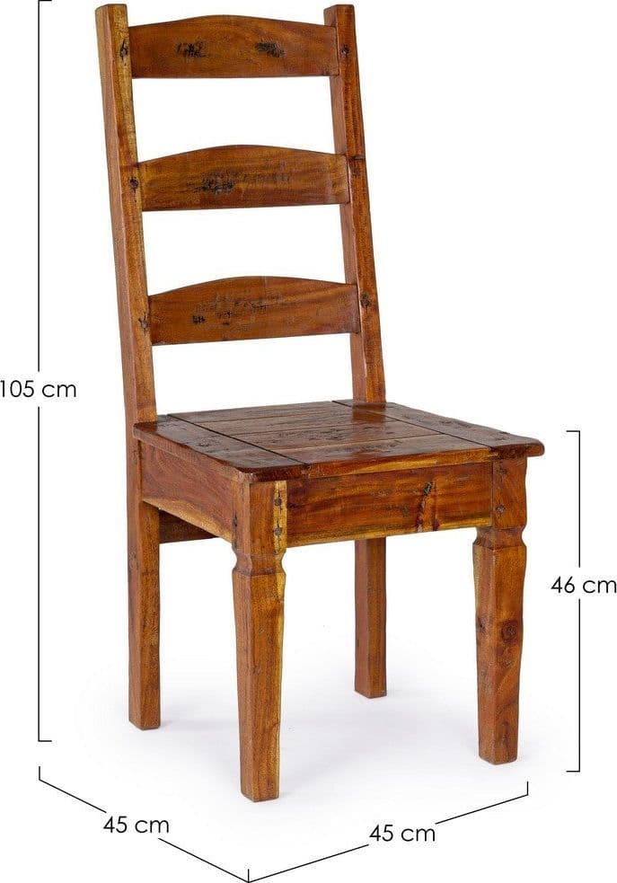 Sedia "Chateaux" con legno d'acacia indiano massiccio, per arredo interno 45 x 45 x h 105 cm in Sedie Decor Space - Altamura, commercioVirtuoso.it