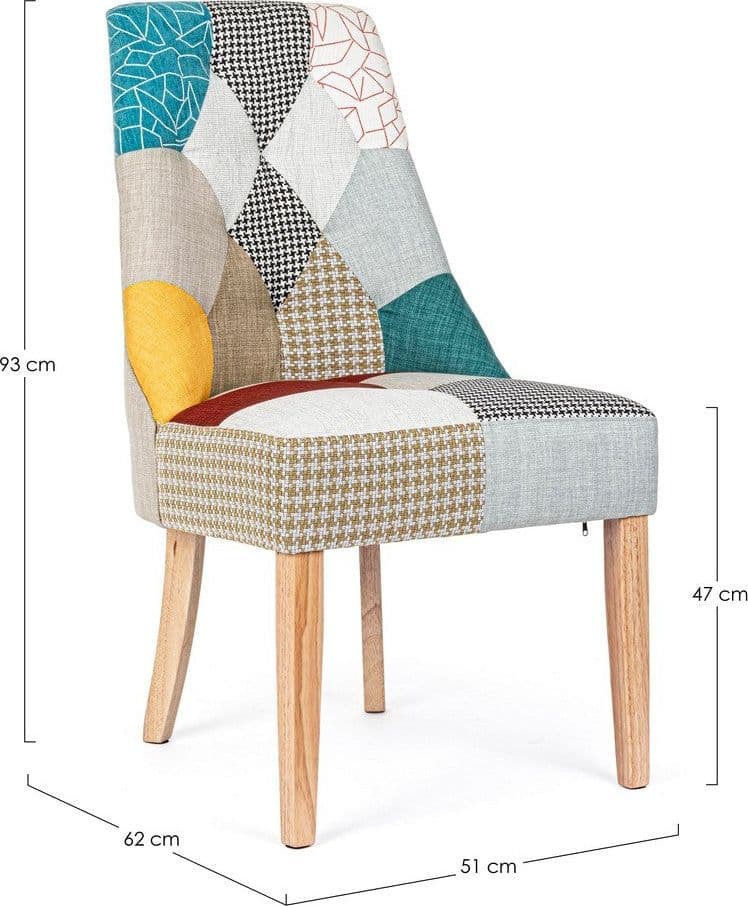 Sedia "Galatea" con struttura in legno di pino e compensato, per arredo interno 51 x 62 x h 93 cm in Sedie Decor Space - Altamura, commercioVirtuoso.it