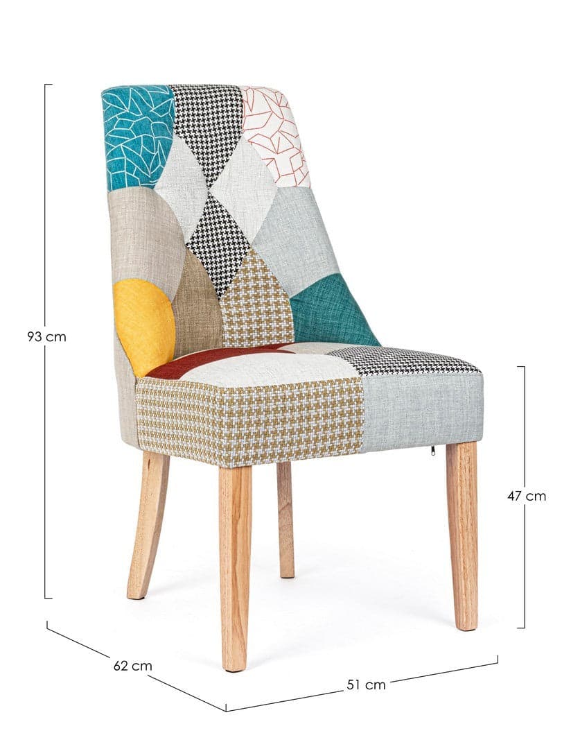 Sedia "Galatea" con struttura in legno di pino e compensato, per arredo interno 51 x 62 x h 93 cm in Sedie Decor Space - Altamura, commercioVirtuoso.it