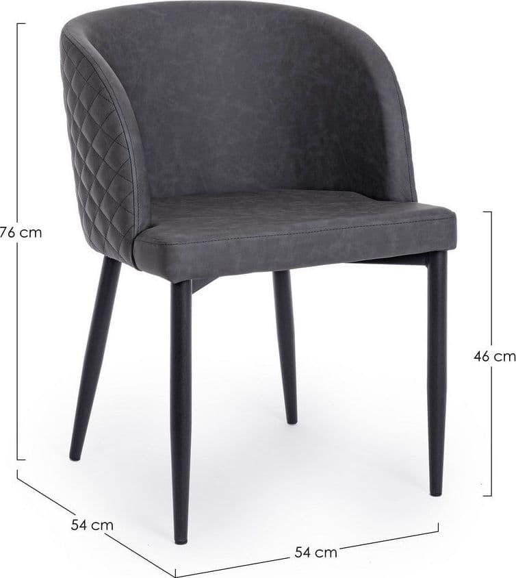 Sedia "Chris" con gambe in acciaio verniciato a polvere, per arredo interno 54 x 54 x h 76 cm in Sedie Decor Space - Altamura, commercioVirtuoso.it