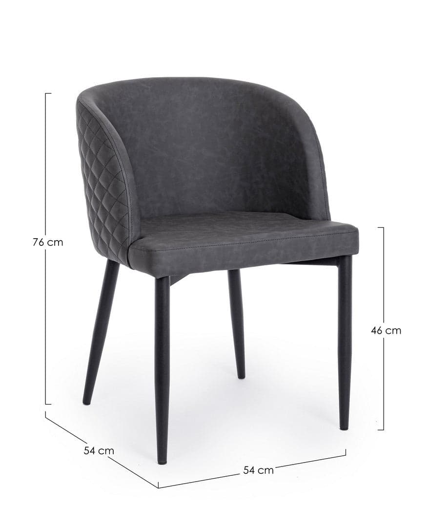 Sedia "Chris" con gambe in acciaio verniciato a polvere, per arredo interno 54 x 54 x h 76 cm in Sedie Decor Space - Altamura, commercioVirtuoso.it