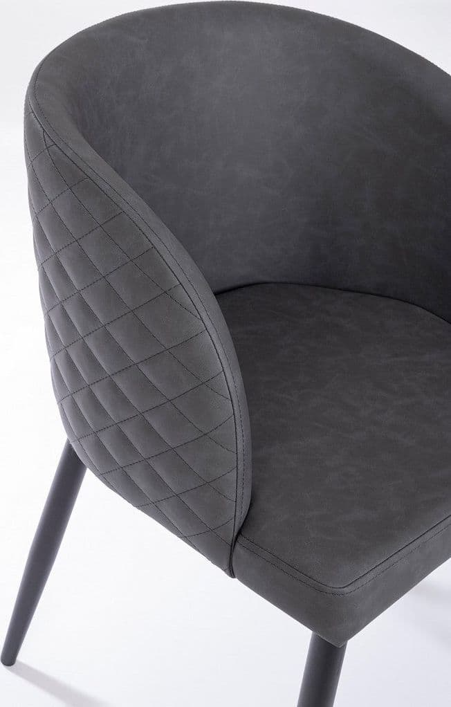 Sedia "Chris" con gambe in acciaio verniciato a polvere, per arredo interno 54 x 54 x h 76 cm in Sedie Decor Space - Altamura, commercioVirtuoso.it