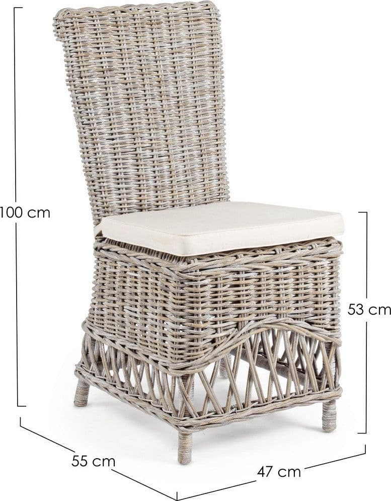Sedia "Warna" con struttura in rattan, per arredo interno 47 x 55 x h 100 cm Casa e cucina/Arredamento/Sala da pranzo/Sedie Decor Space - Altamura, Commerciovirtuoso.it