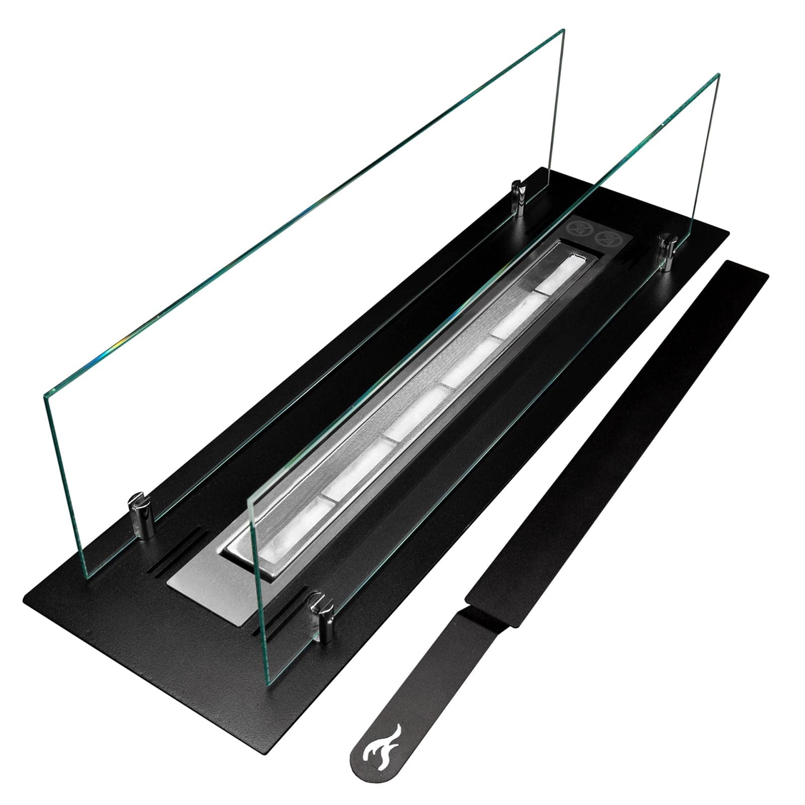 Bruciatore a Bioetanolo in Acciaio con vetri serbatoio da incasso da 0,7 lt 65 cm in Caminetti gel ed etanolo Decor Space - Altamura, commercioVirtuoso.it