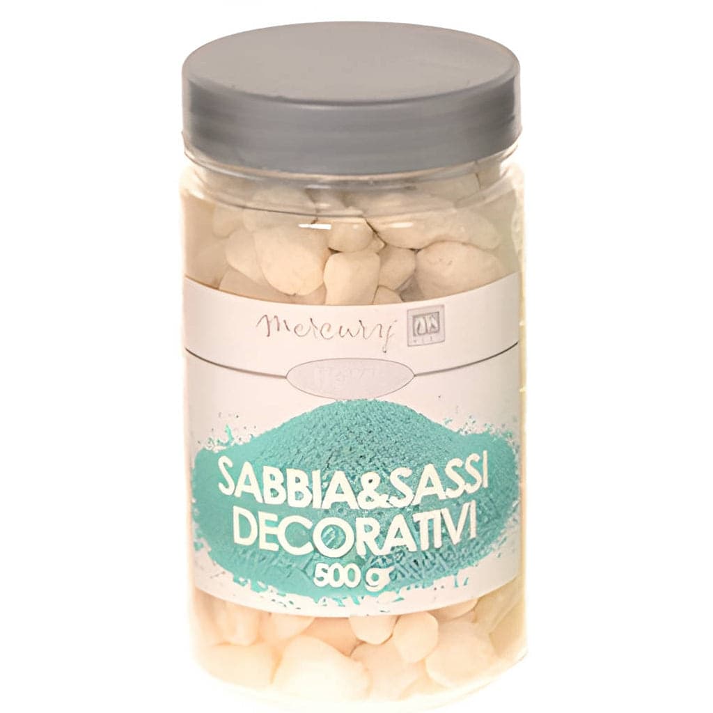 Sabbia e sassi colorati, ciottoli per interno ed esterno, confezione in barattolo da 500 gr in Soprammobili Decor Space - Altamura, commercioVirtuoso.it
