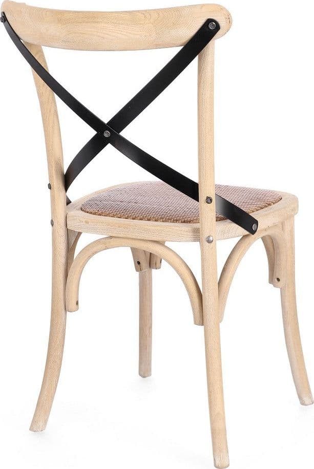 Sedia "Cross Metal" con struttura in legno di olmo da 50,5 x 52 x h 87 cm in Sedie Decor Space - Altamura, commercioVirtuoso.it