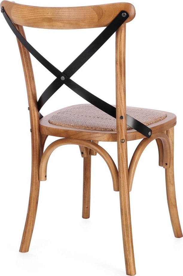Sedia "Cross Metal" con struttura in legno di olmo da 50,5 x 52 x h 87 cm in Sedie Decor Space - Altamura, commercioVirtuoso.it