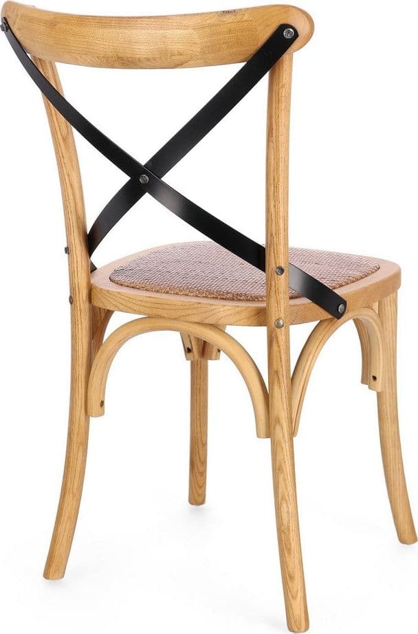 Sedia "Cross Metal" con struttura in legno di olmo da 50,5 x 52 x h 87 cm in Sedie Decor Space - Altamura, commercioVirtuoso.it