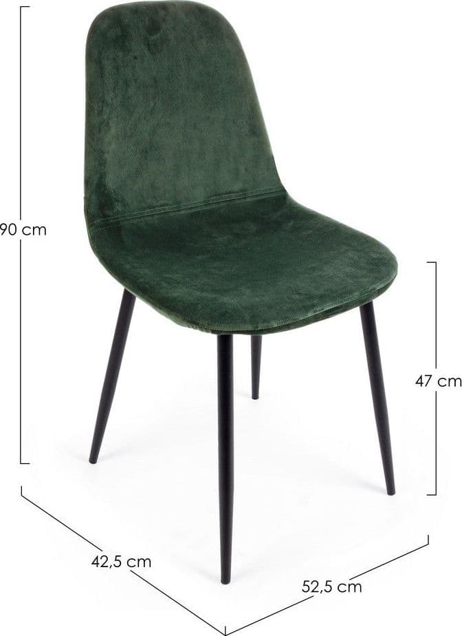Sedia "Irelia" con struttura seduta e schienale in velluto, per arredo interno 52,5 x 42,5 x h 90 cm in Sedie Decor Space - Altamura, commercioVirtuoso.it