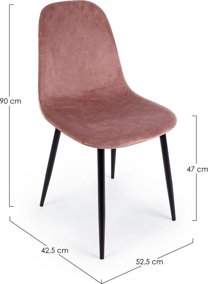 Sedia "Irelia" con struttura seduta e schienale in velluto, per arredo interno 52,5 x 42,5 x h 90 cm in Sedie Decor Space - Altamura, commercioVirtuoso.it