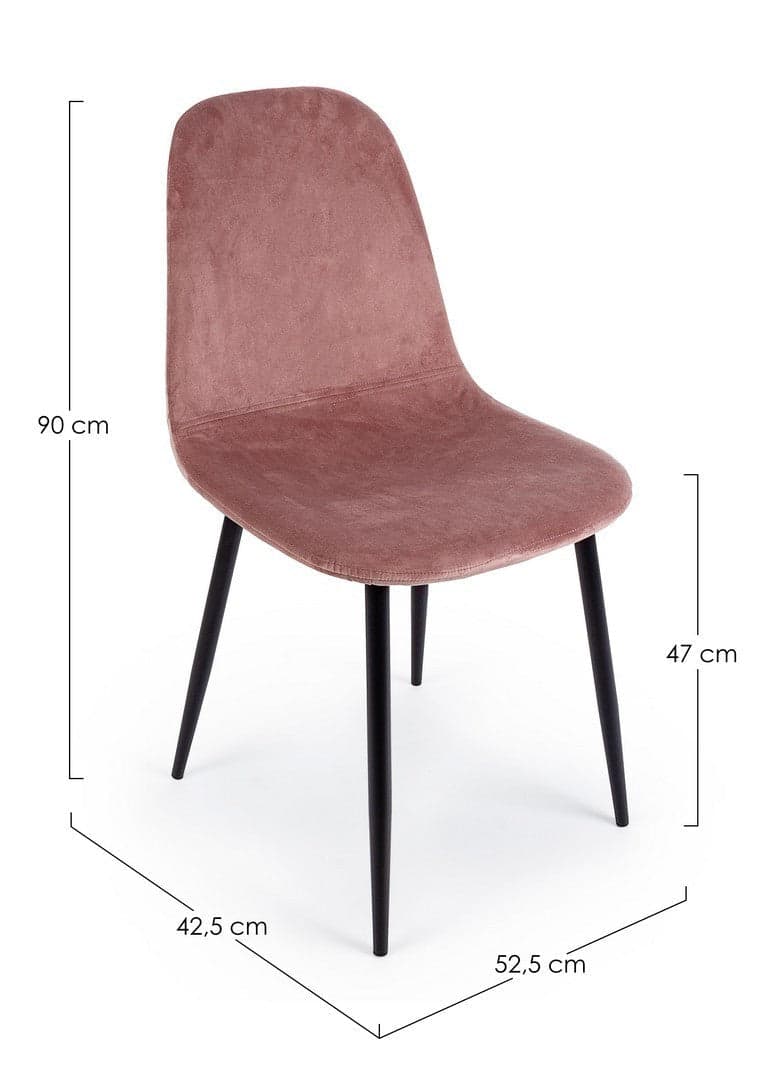 Sedia "Irelia" con struttura seduta e schienale in velluto, per arredo interno 52,5 x 42,5 x h 90 cm in Sedie Decor Space - Altamura, commercioVirtuoso.it
