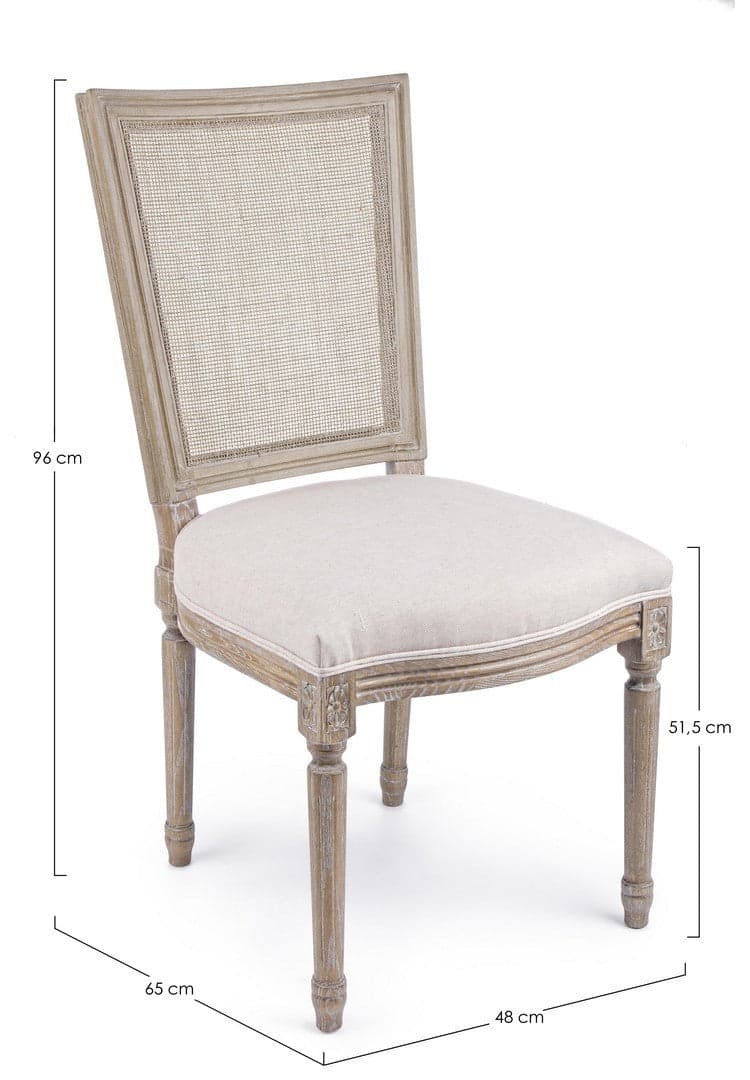 Sedia "Liliane" con struttura in legno di frassino, con cuscino da 48 x 65 x h 96 cm in Sedie Decor Space - Altamura, commercioVirtuoso.it