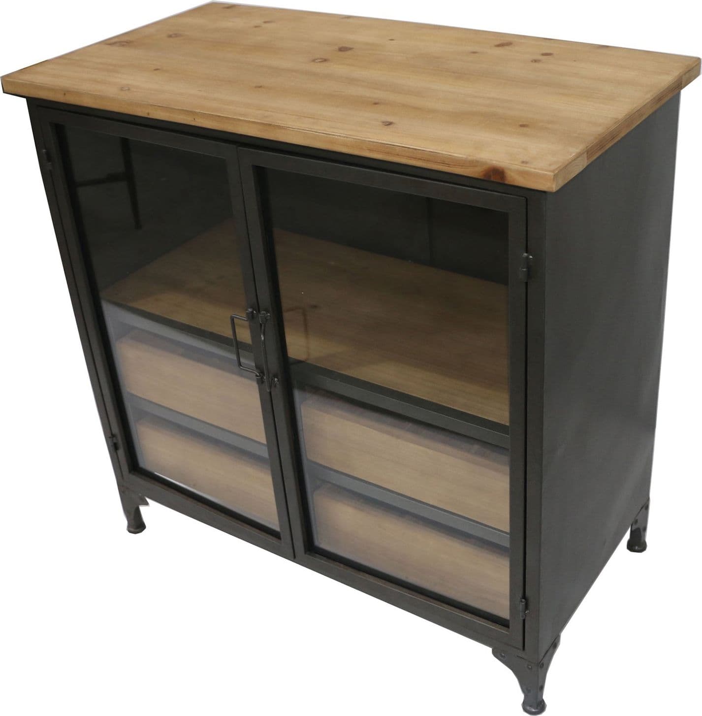 Mobile in metallo e legno con 4 cassetti e 2 ante, per interno, 84 x 44 x 82,5 cm in Cassettiere Decor Space - Altamura, commercioVirtuoso.it