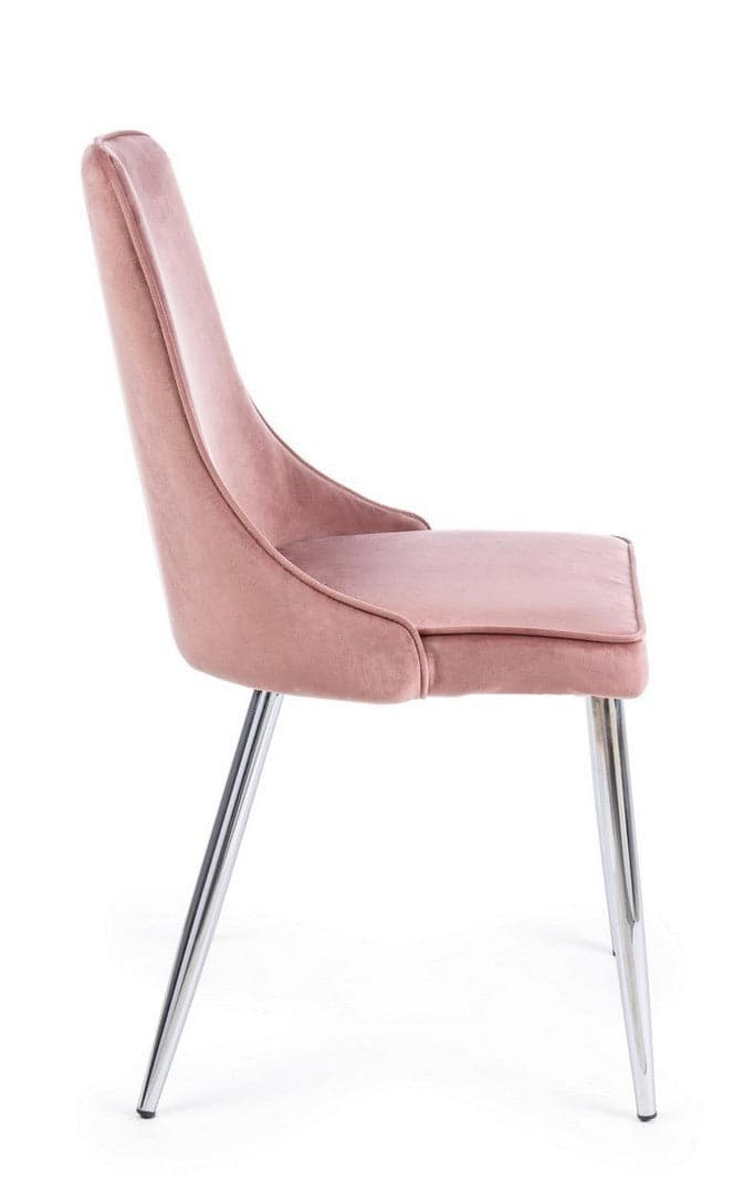 Sedia "Corinna" con gambe in tubolare di acciaio cromato, per arredo interno 44 x 55 x h 86 cm in Sedie Decor Space - Altamura, commercioVirtuoso.it
