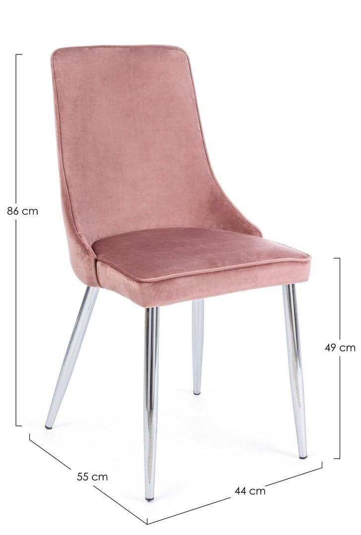 Sedia "Corinna" con gambe in tubolare di acciaio cromato, per arredo interno 44 x 55 x h 86 cm Casa e cucina/Arredamento/Sala da pranzo/Sedie Decor Space - Altamura, Commerciovirtuoso.it
