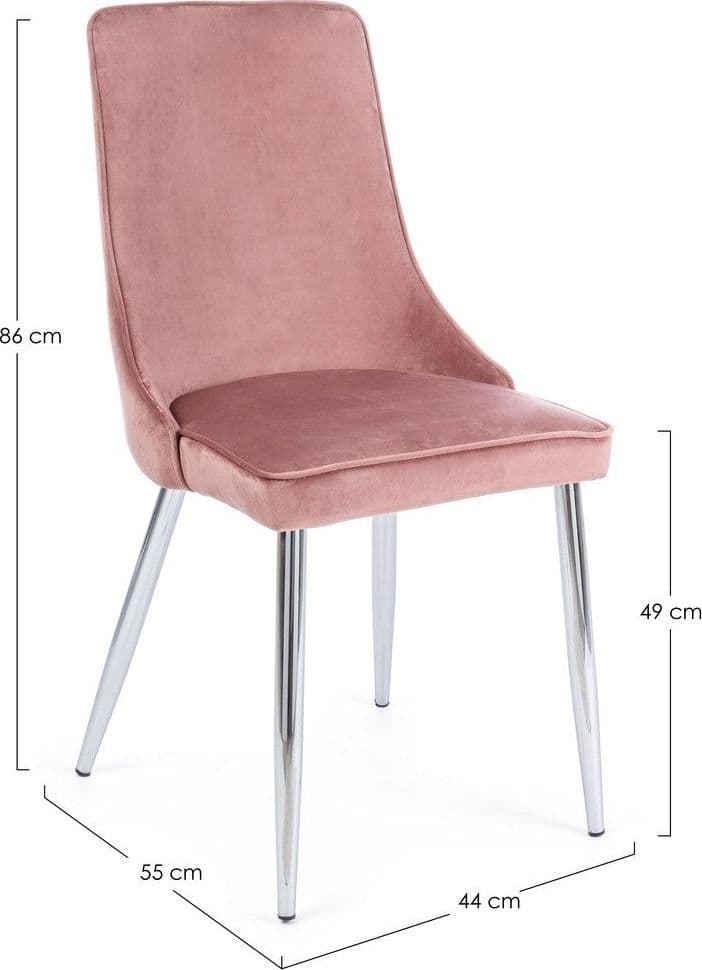 Sedia "Corinna" con gambe in tubolare di acciaio cromato, per arredo interno 44 x 55 x h 86 cm in Sedie Decor Space - Altamura, commercioVirtuoso.it