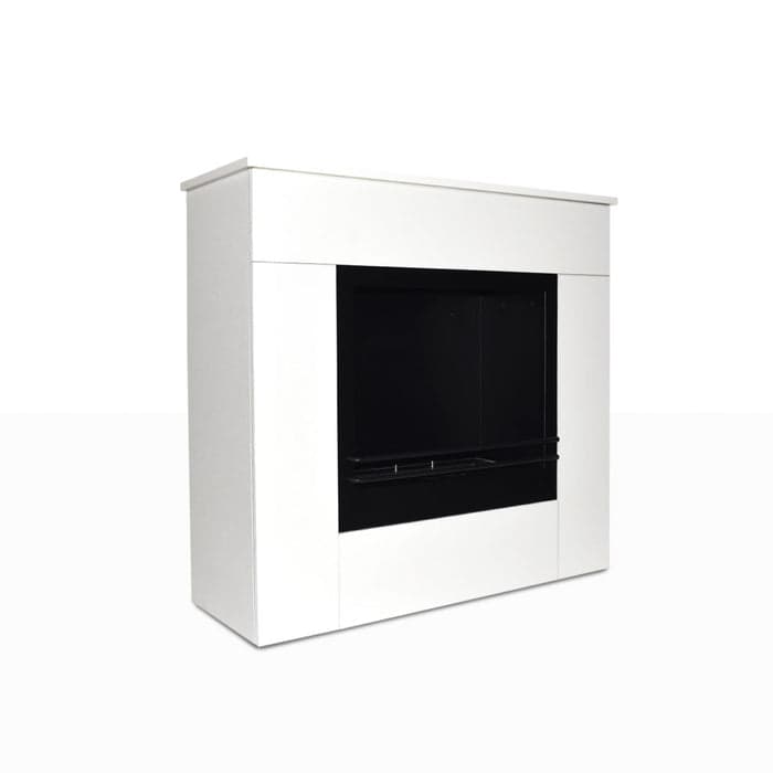 Camino a bioetanolo "Michelangelo" da terra in legno bianco biocamino per interno h 90 cm in Caminetti gel ed etanolo Decor Space - Altamura, commercioVirtuoso.it