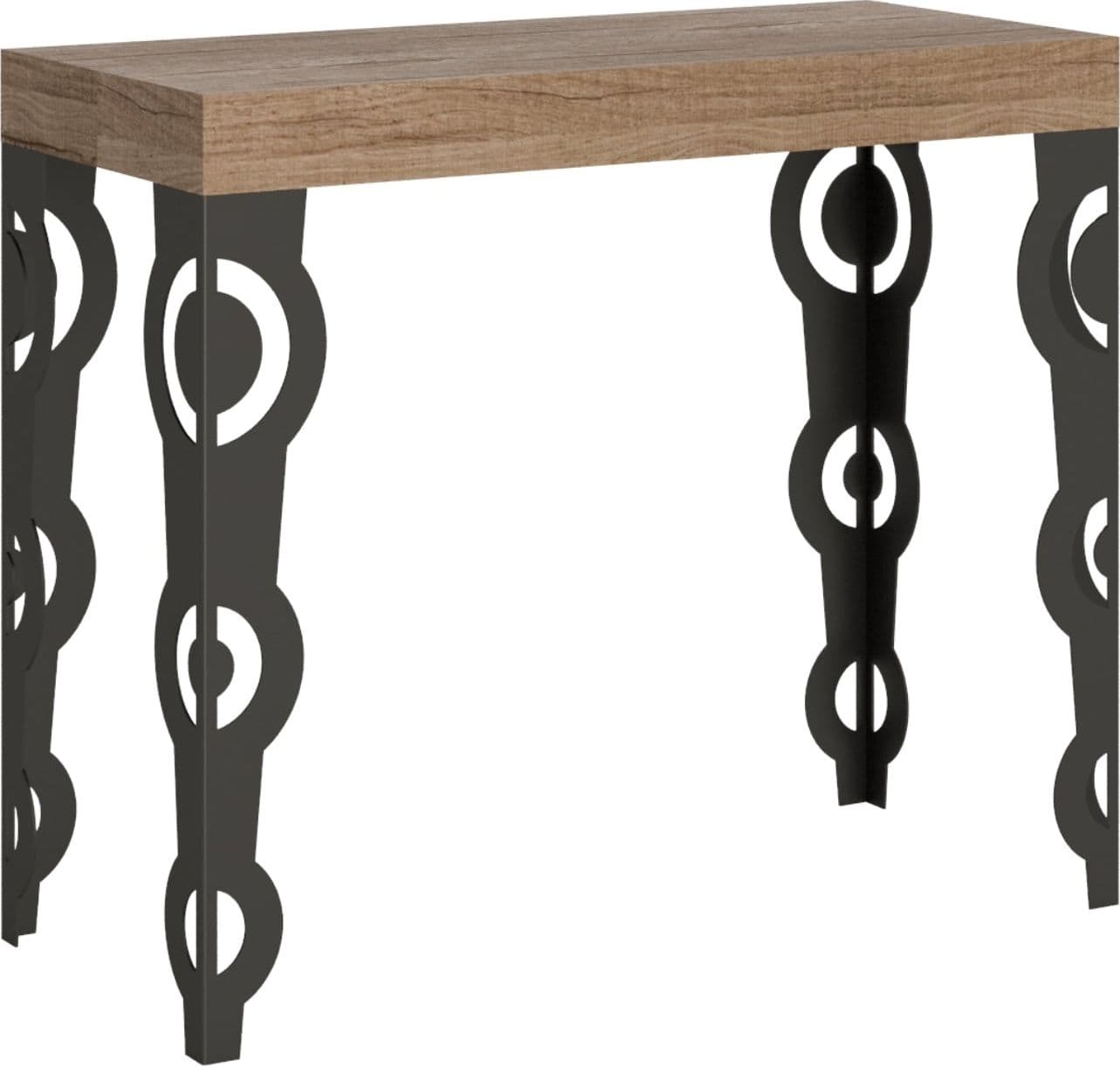 Tavolo consolle "Treviso" allungabile in legno per sala da pranzo – Allungabile fino a 196 cm, Classic, Quercia – Itamoby –